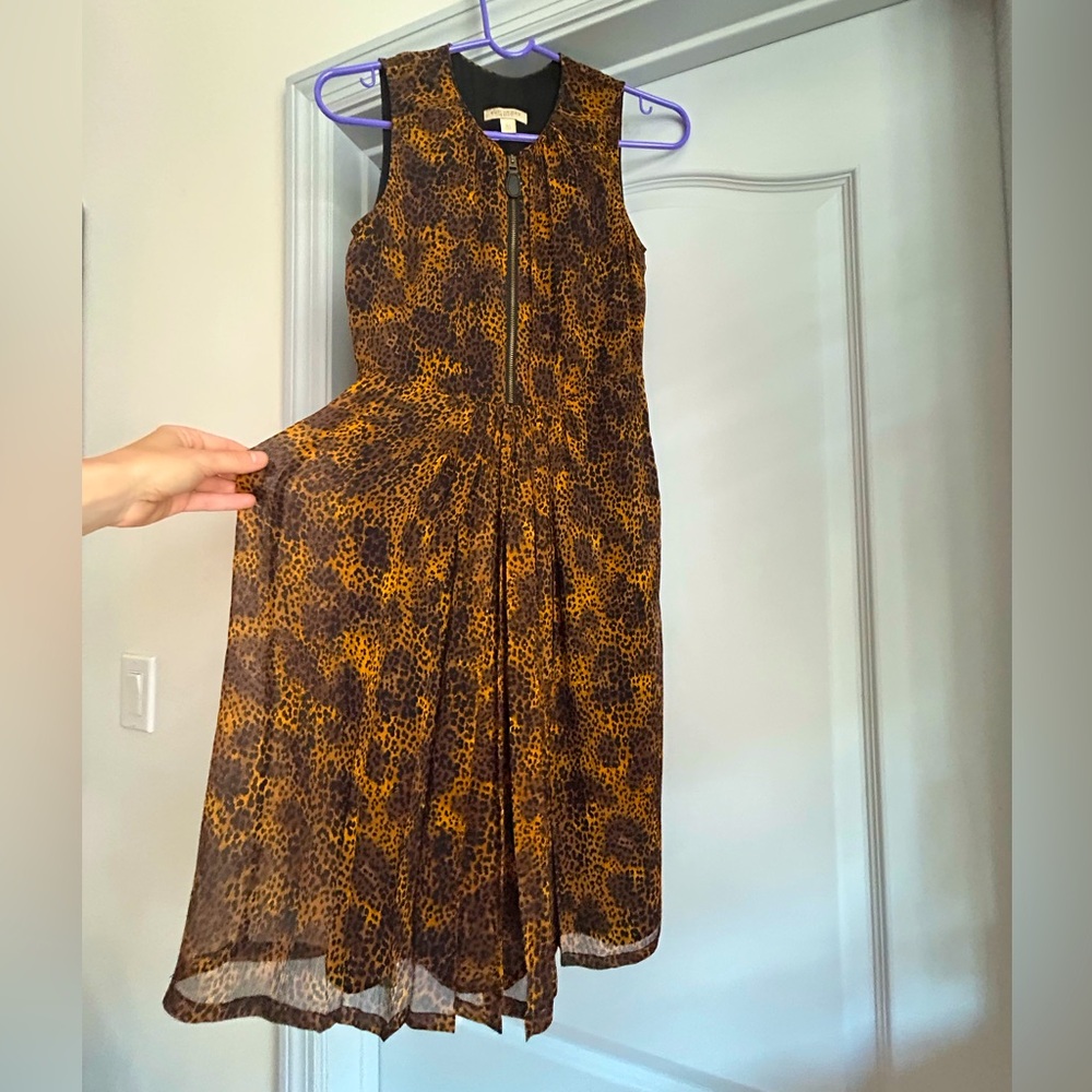 Burberry Silk Animal Print Midi Dress
